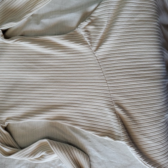 Zara 3253/850 Ecru Tilted Drop Waist Ribbed Dress - Picture 9 of 13